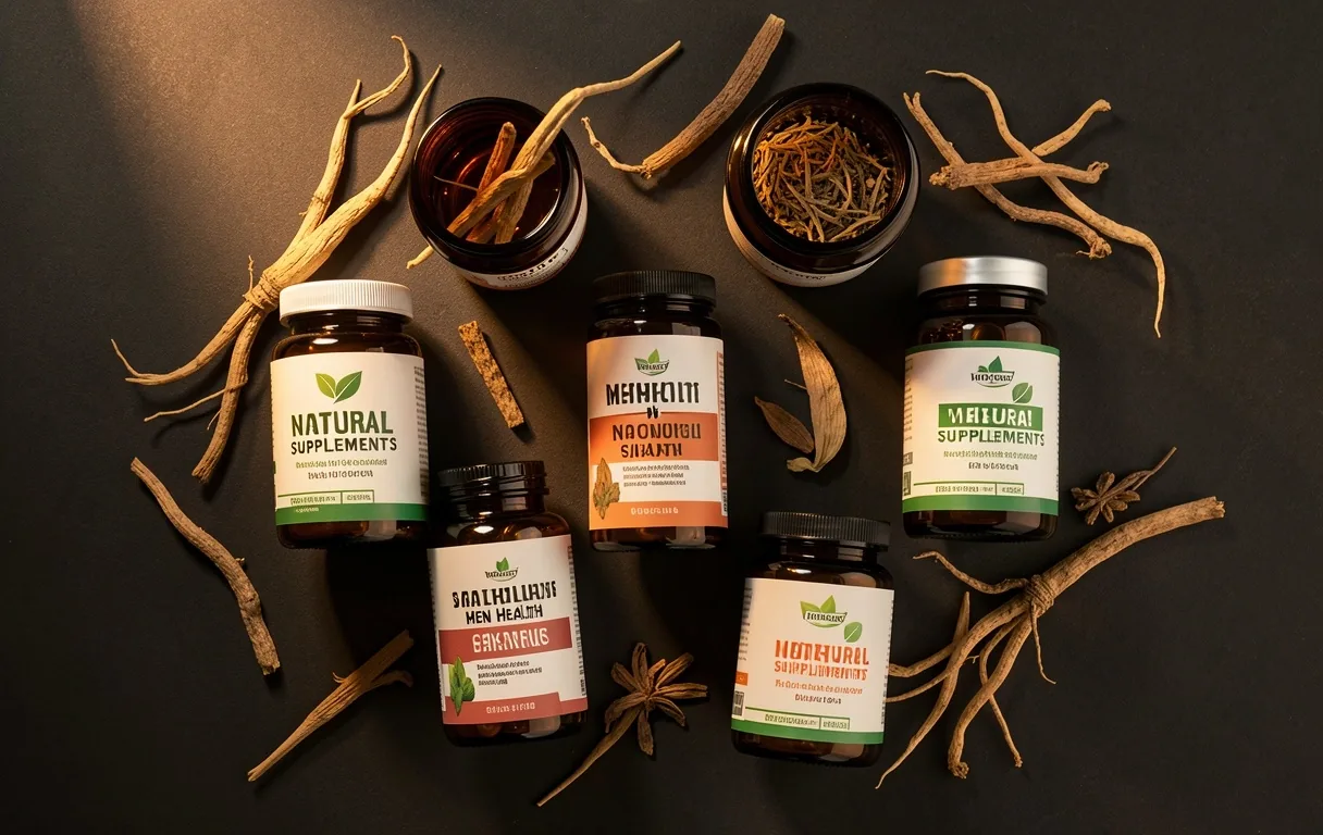 Collection of natural wellness supplement products