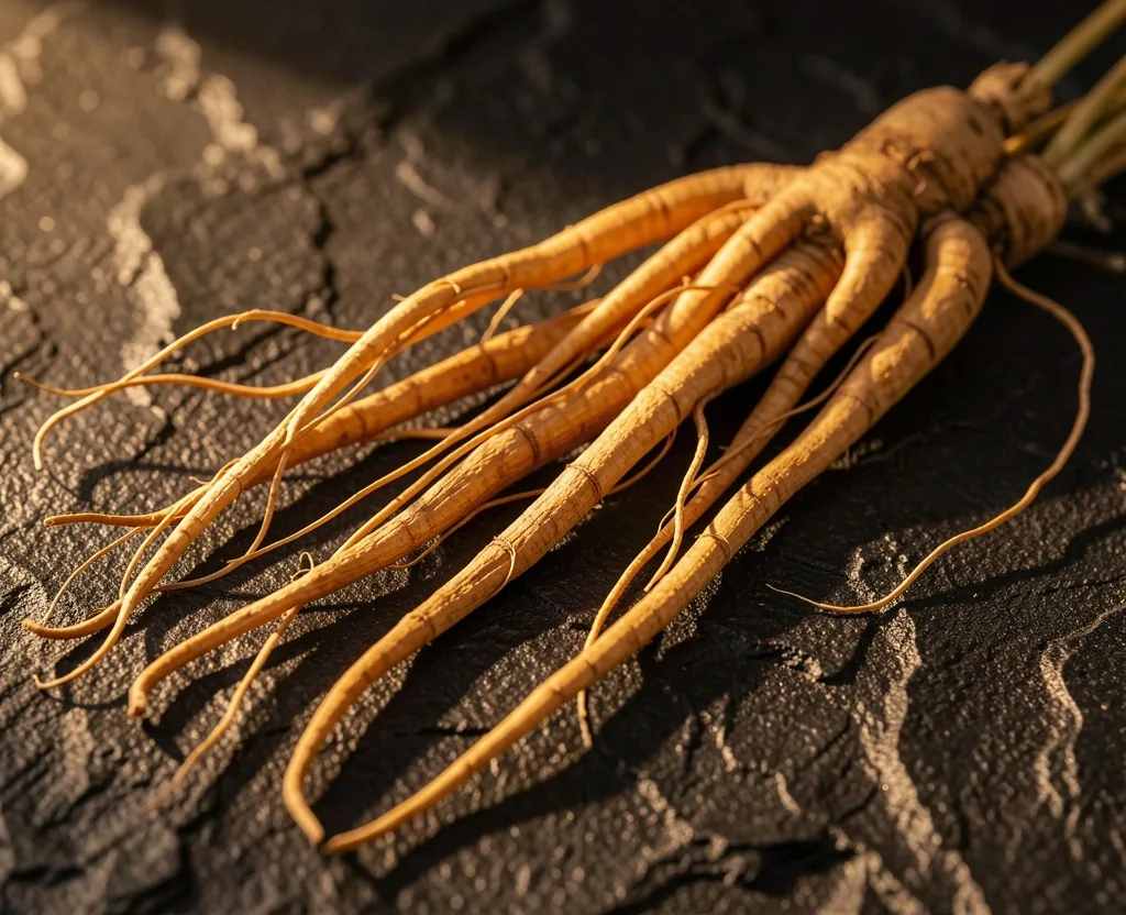 Panax ginseng root and cordyceps mushroom