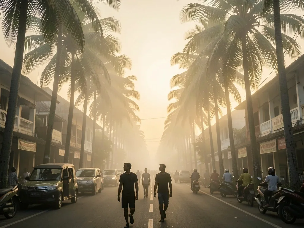 Indonesian tropical morning scene